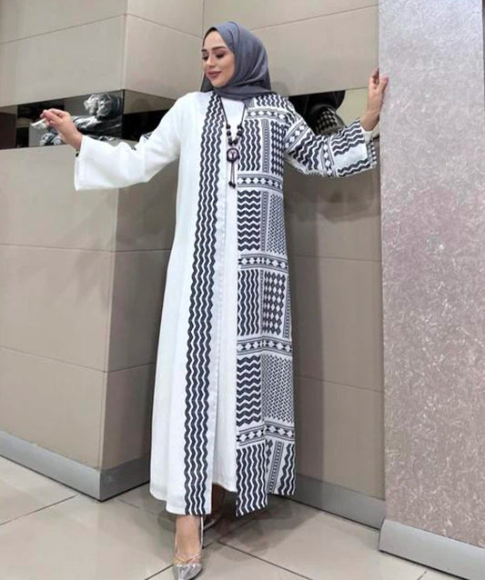 Abaya White And Black