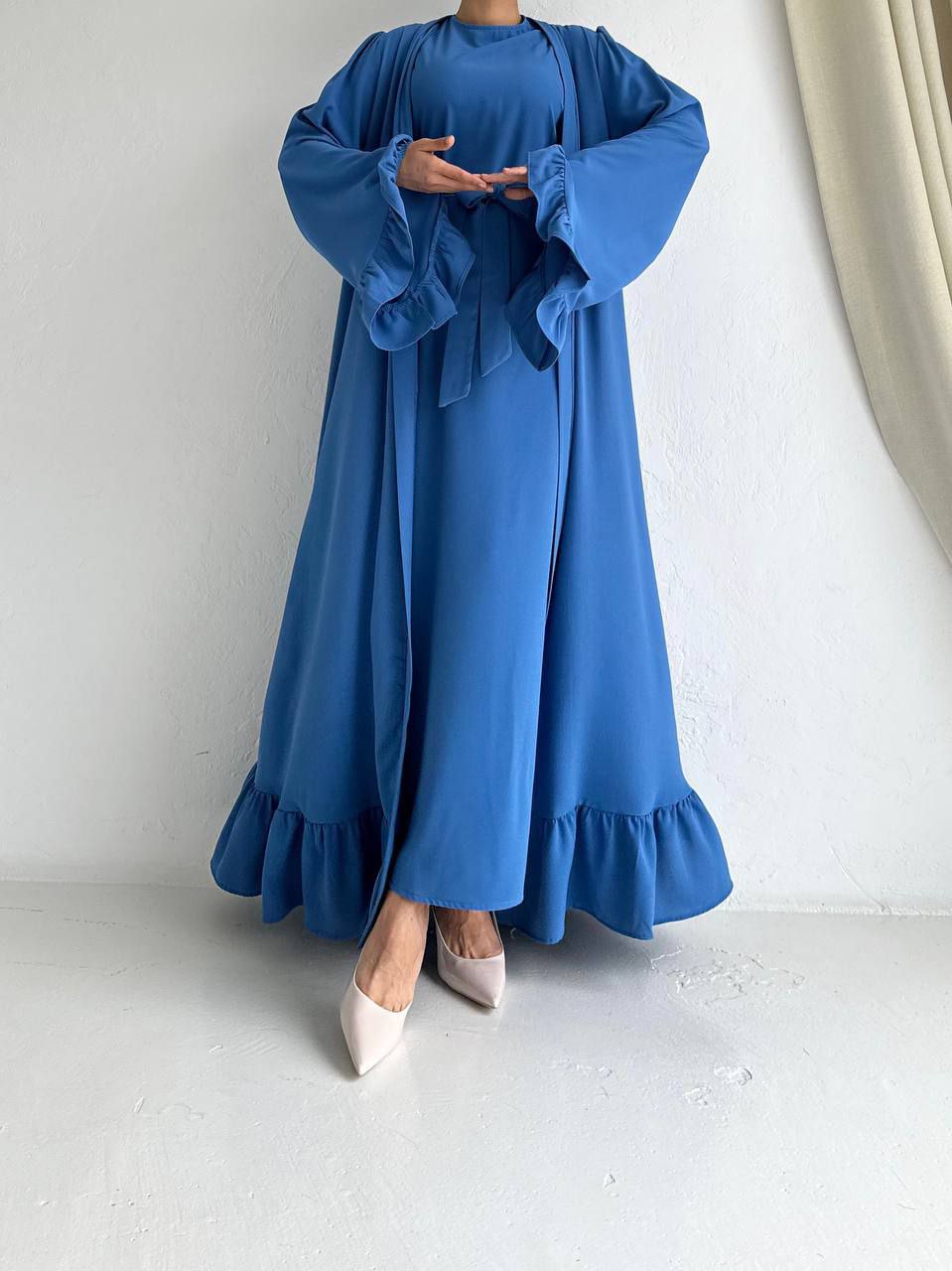 Light Blue Abaya with 2 peices