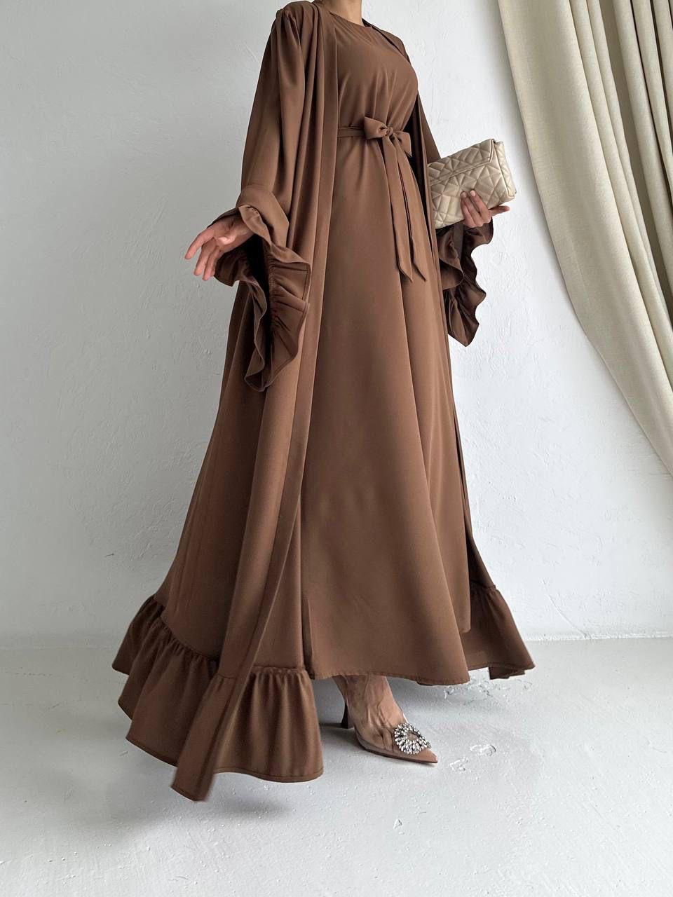 Brown Abaya with 2 peices