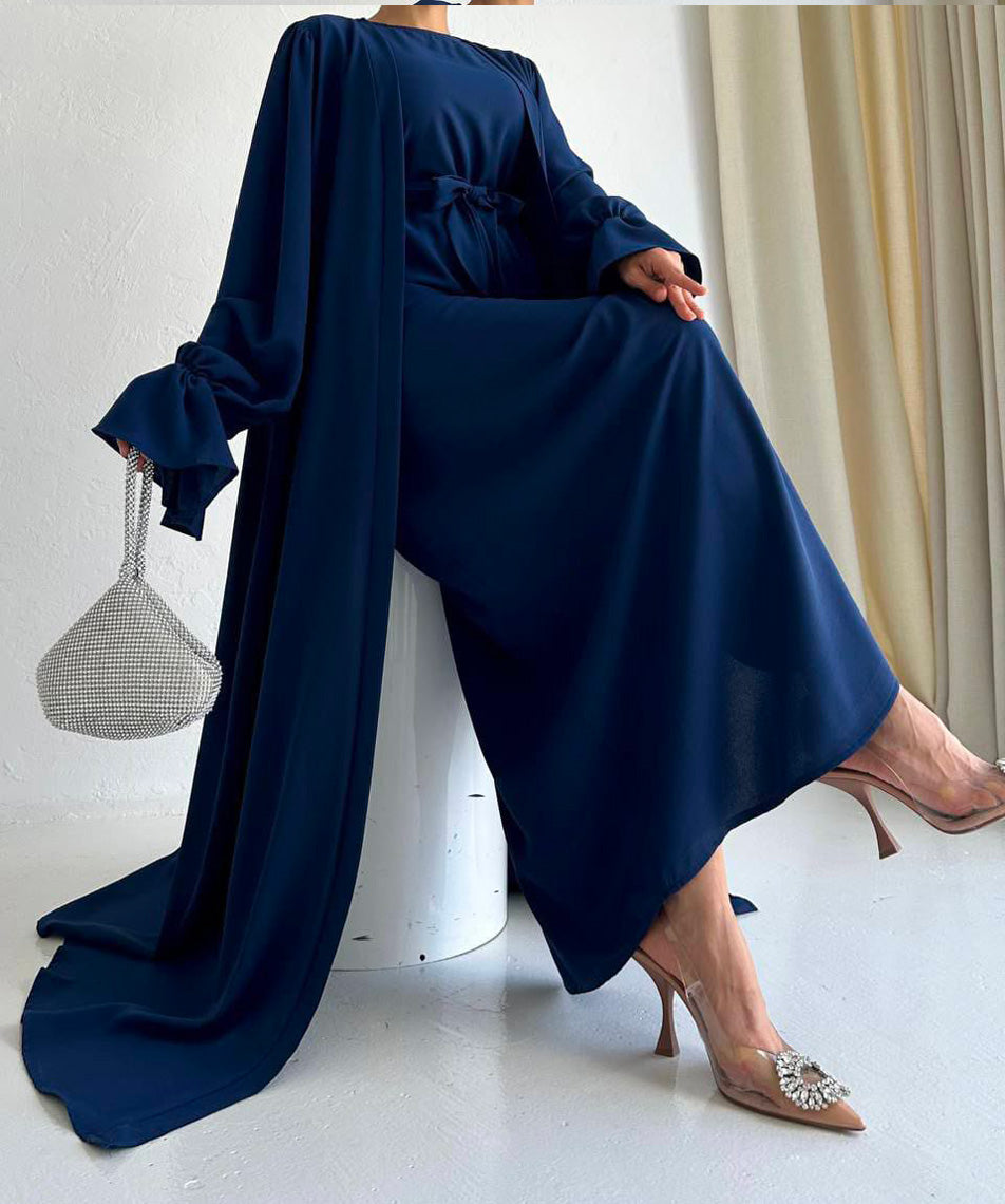 Niza Navy Blue Abaya with 2 peices