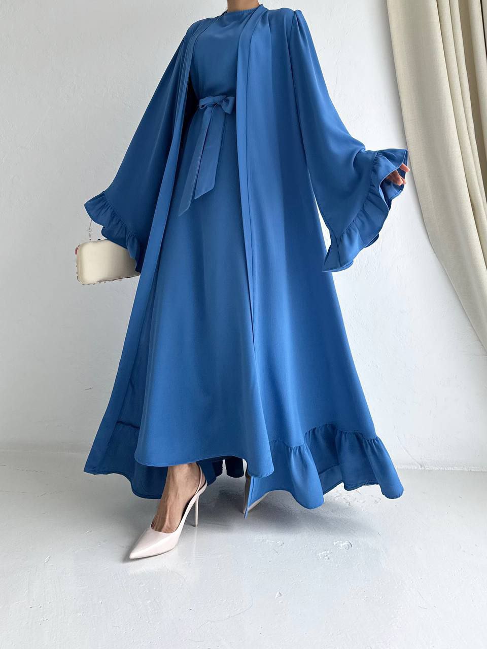 Light Blue Abaya with 2 peices
