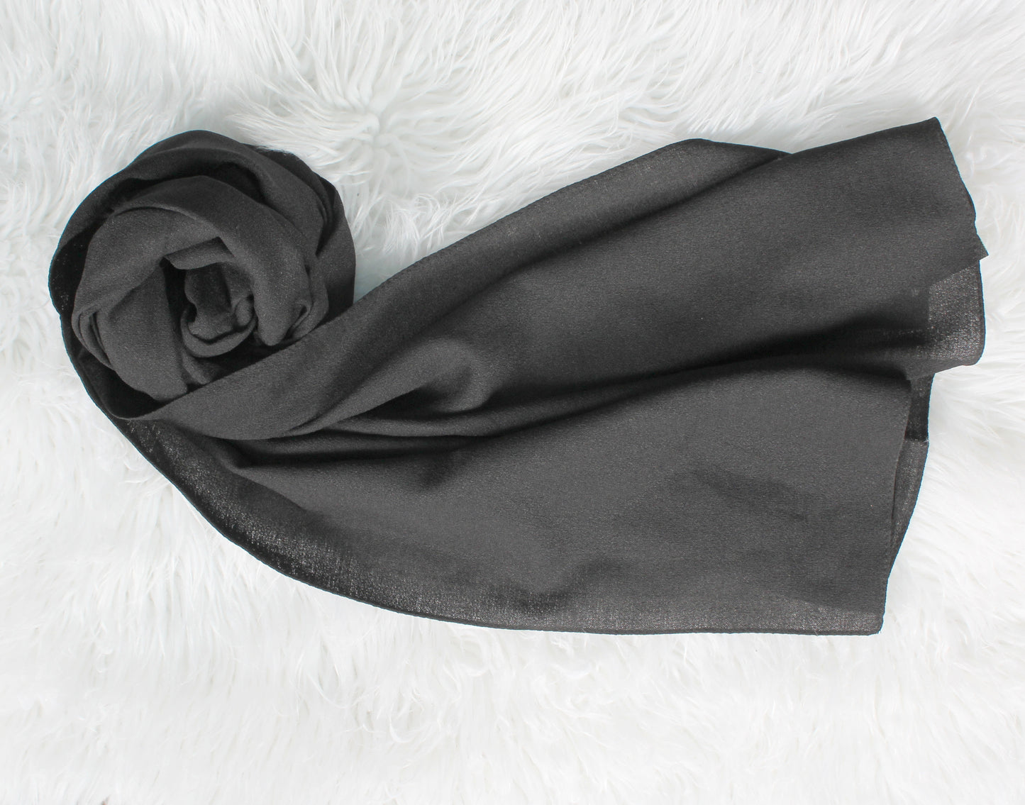 1pc Black Women Solid Casual Scarf-Style Hijab For Daily Life