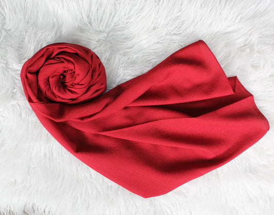 1pc Red Women Solid Casual Scarf-Style Hijab For Daily Life