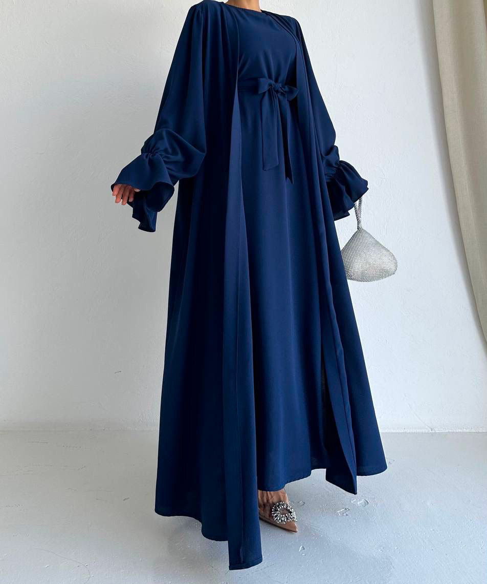 Niza Navy Blue Abaya with 2 peices