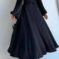 Belt Pleated Satin Dress Black