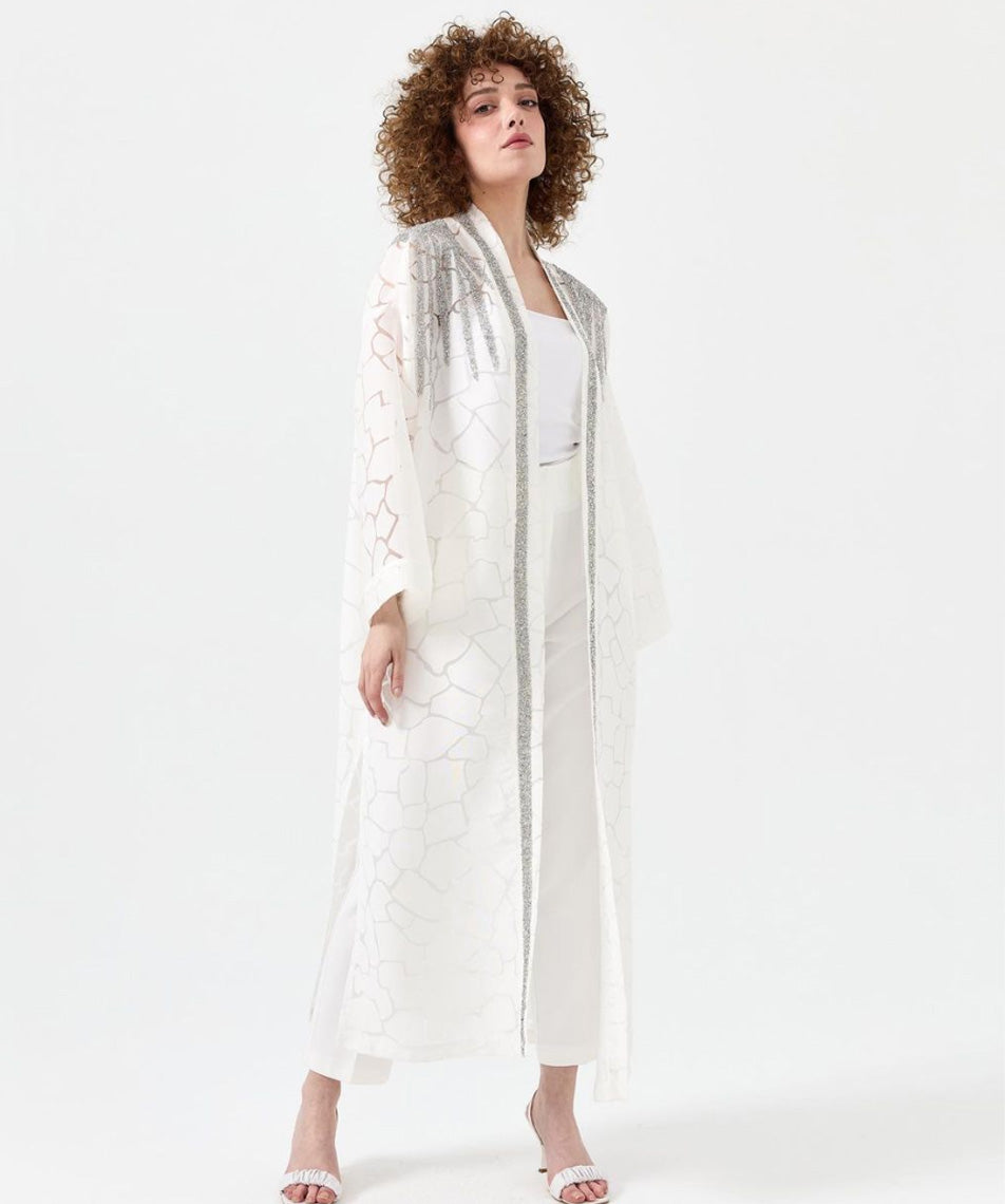 White Luxury Opned Abaya