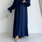 Niza Navy Blue Abaya with 2 peices