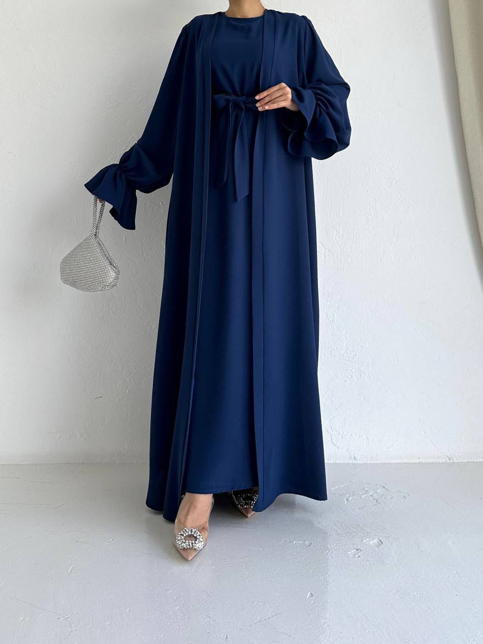 Niza Navy Blue Abaya with 2 peices